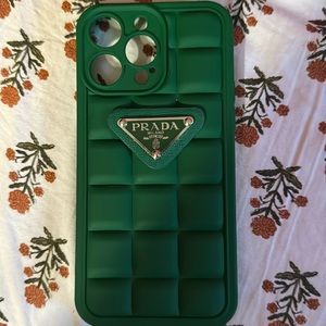 Prada Dark green iPhone 14 Pro Max case